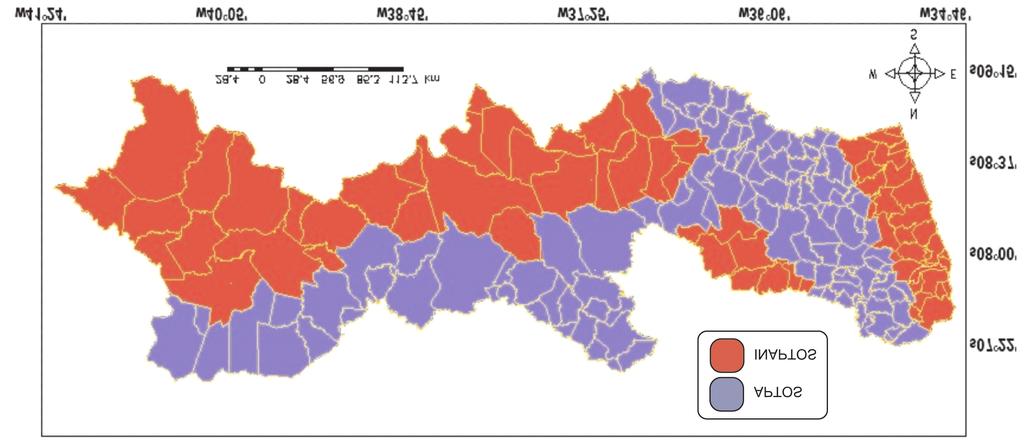 Zoneamento Agrícola do Algodão Herbáceo no Nordeste Brasileiro Safra 2006/2007 - Estado de Pernambuco a) para períodos chuvosos com duração de quatro Tabela 2.