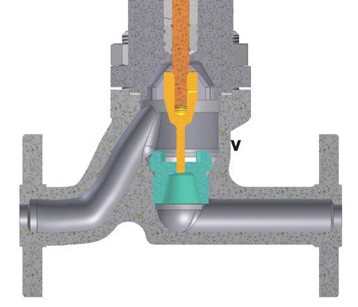 Obturador Tipo Plug de Contorno Baixo Ruído - 1 Estágio - Fluídos com presença de partículas em suspensão; - Altos diferenciais de pressão; - Disponível para diâmetros de 3 a 6.