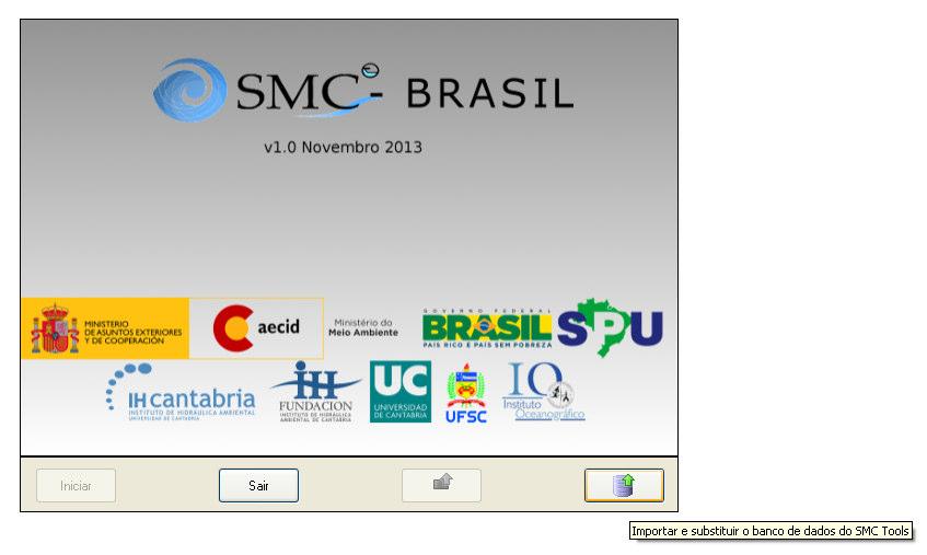 Uma vez executado o SMC Tools aparece uma nova janela, onde há a opção de Importar ou