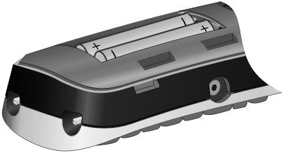 Primeiros passos A polaridade está identificada no compartimento das baterias.