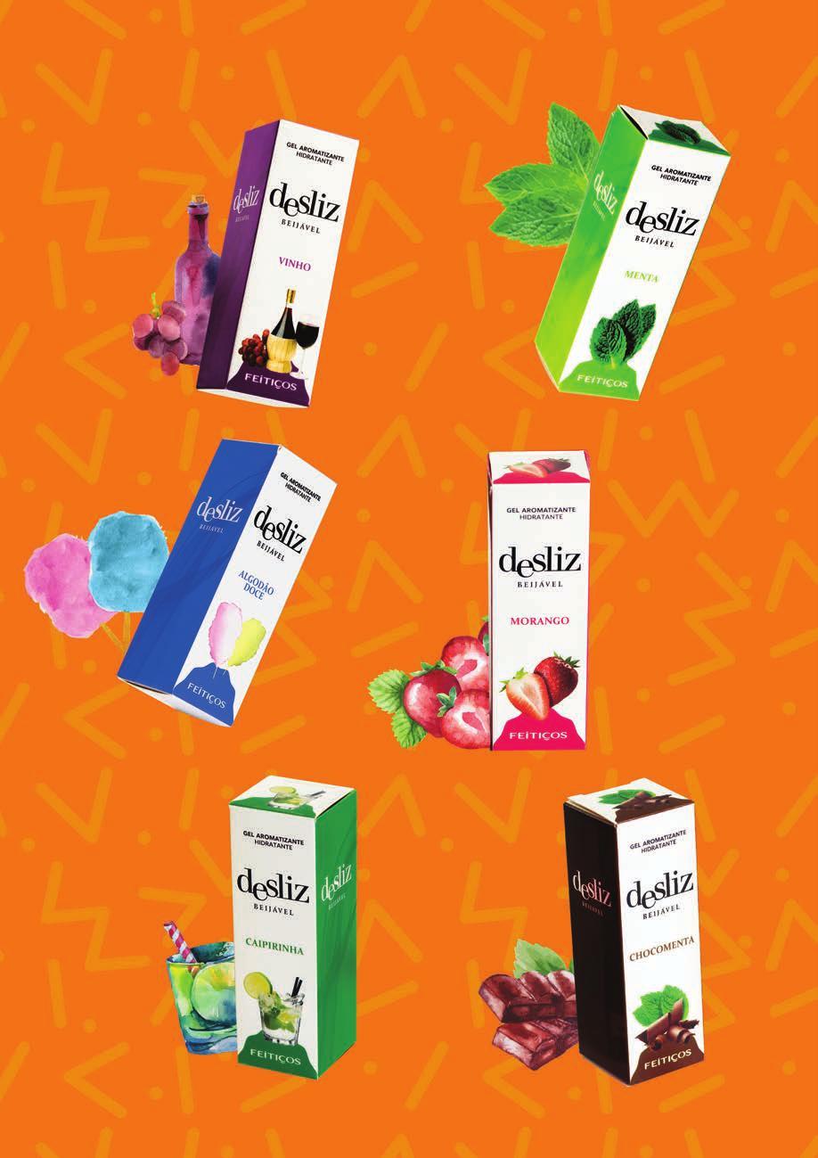 LINHA DE GEL BEIJÁVEL UNISSEX Frutas Vermelhas 15 ml (9835) Vinho 15 ml (9840) Menta Leite Condensado 15 ml (9836) Tutti Frutti 15 ml (9839) Algodão Doce 15 ml (9831) 15 ml (9832) Morango 15 ml