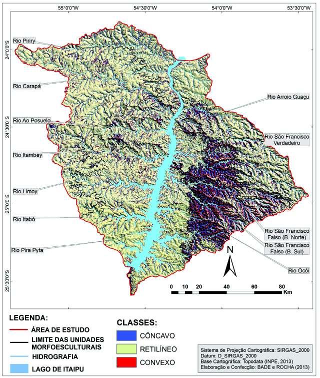 68 Já a carta de curvatura vertical (Figura 11) permitiu a análise da distribuição espacial dos padrões de ocorrência entre relevos côncavos, retilíneos e convexos. Figura 11.