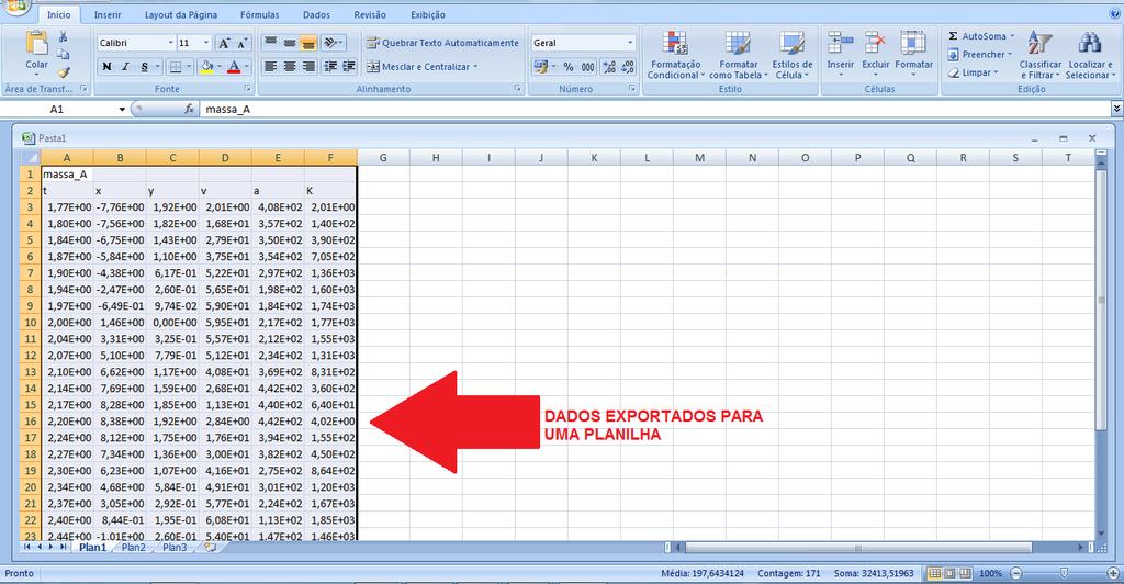 Depois de copiar os dados o usuário deve cola-los na planilha ou software que desejar. A figura 64 ilustra o caso de exportarmos os dados para uma planilha, veja: 40 Fig.