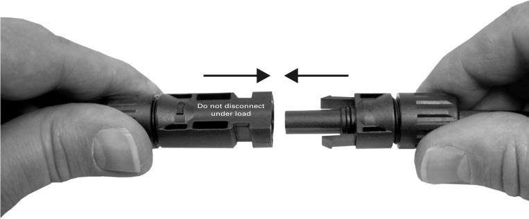 In both cases: The tightening torque must be appropriate for the solar cables used. Typical values are between 3,4 Nm and 3,5 Nm 1). 1) We recommend to calibrate the torque wrench before assembly.