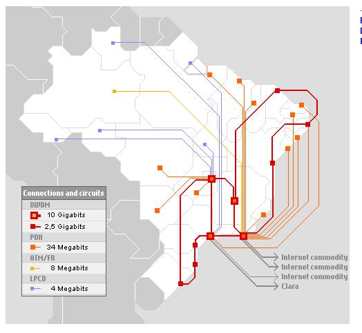 Estrutura da Internet: de s grosseiramente hierárquica provedores de backbone nacionais e internacionais (NBPs) ex.