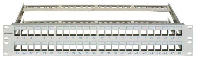 HSEIP44UDT HSEIP44AUT w Patchpanel 19 gol pentru module Schrack Format A (SFA) şi Schrack Format B (SFB) HSER0240GS HSER0480GS Aceste patchpanel-uri de 19 permit instalarea