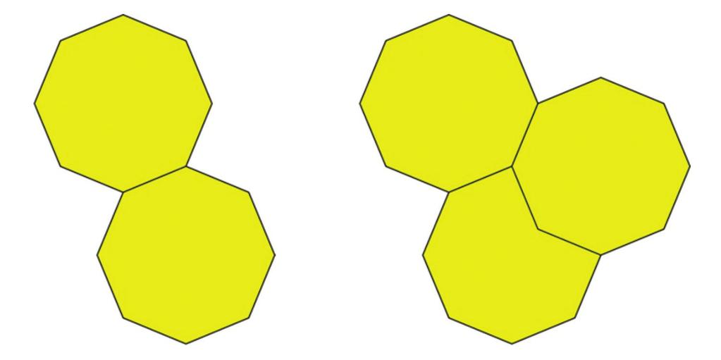 Observe, por exemplo, a tentativa de ladrilhamento feita com peças com oito lados. Figura 2: Seria possível ladrilhar um piso plano apenas com peças de oito lados?