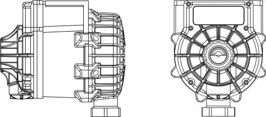 MOTOBOMBA DE PRESSURIZAÇÃO PARA REDE HIDRÁULICA Rotor/ turbina/ mancal hidromagnéticos conjugados. Protegida termicamente (termostato bimetálico). a) Na bobinagem: 130ºC.