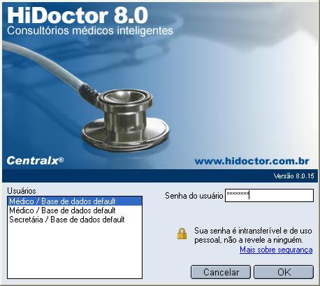 2.5 Conexão da Base de Dados 28 O HiDoctor permite que a mesma cópia instalada tenha acesso a bases de dados licenciadas para usuários diferentes. O uso das bases de dados não é concomitante.