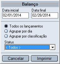 3.15 Impressão 64 3.15.1 Balanço A agenda do HiDoctor permite emitir balanços, baseados nos valores atribuídos aos compromissos na marcação dos mesmos.