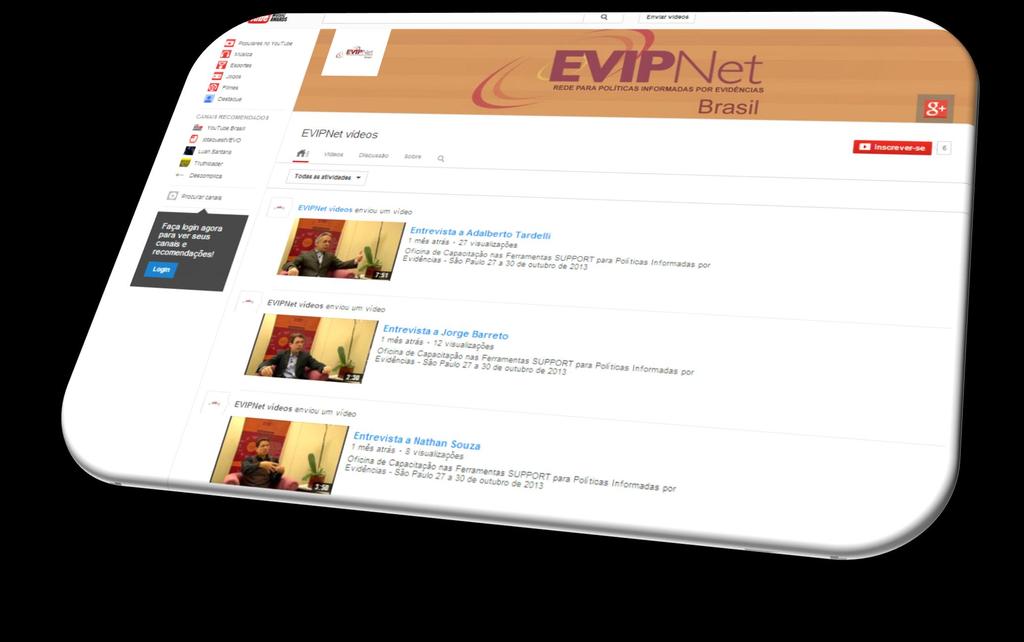 Canal EVIPNet Videos no YouTube https://www.