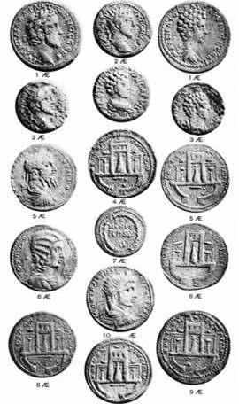 desde 1.300 a.e.c e apareceu em dezenas de moedas cunhadas na antiguidade, principalemente pelos Imperadores Romanos Caracalla, Trajano, Drusus, Vespasiano.