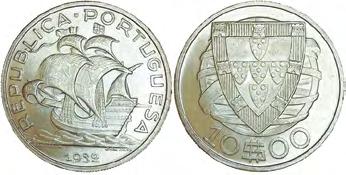 ESCUDOS 1928, PRATA BELA 20,00 441