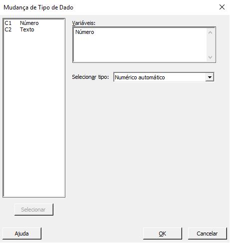 Podemos converter dados do tipo numérico para texto, data/hora para texto, numérico para