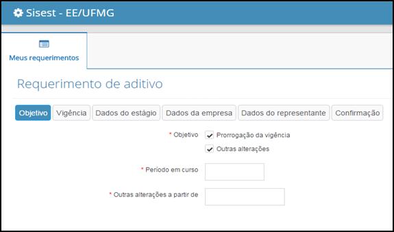 Após preencher e alterar os dados necessários, o aluno deve conferir, finalizar o pedido e esperar o colegiado deferir ou indeferir o Termo Aditivo. 6.