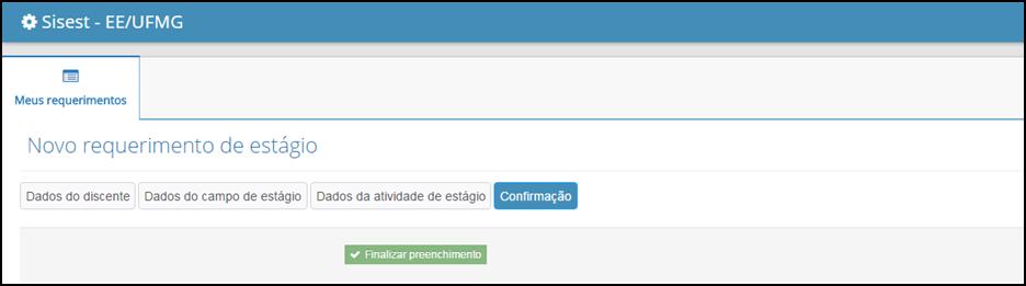 ATENÇÃO: Na guia Dados da atividade de estágio, a data de início do estágio só pode ser preenchida a partir da data atual. Portanto, fique atento às suas datas, (Figura 4).