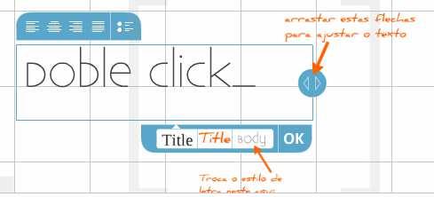 Dê um duplo click para escrever ou editar o texto: Dê um duplo
