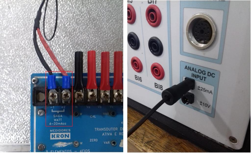 1.3 Conexões da mala CE-6006 e o transdutor Ligue o cabo de transdutor para corrente aos pinos -1 e +2 de saída para potência