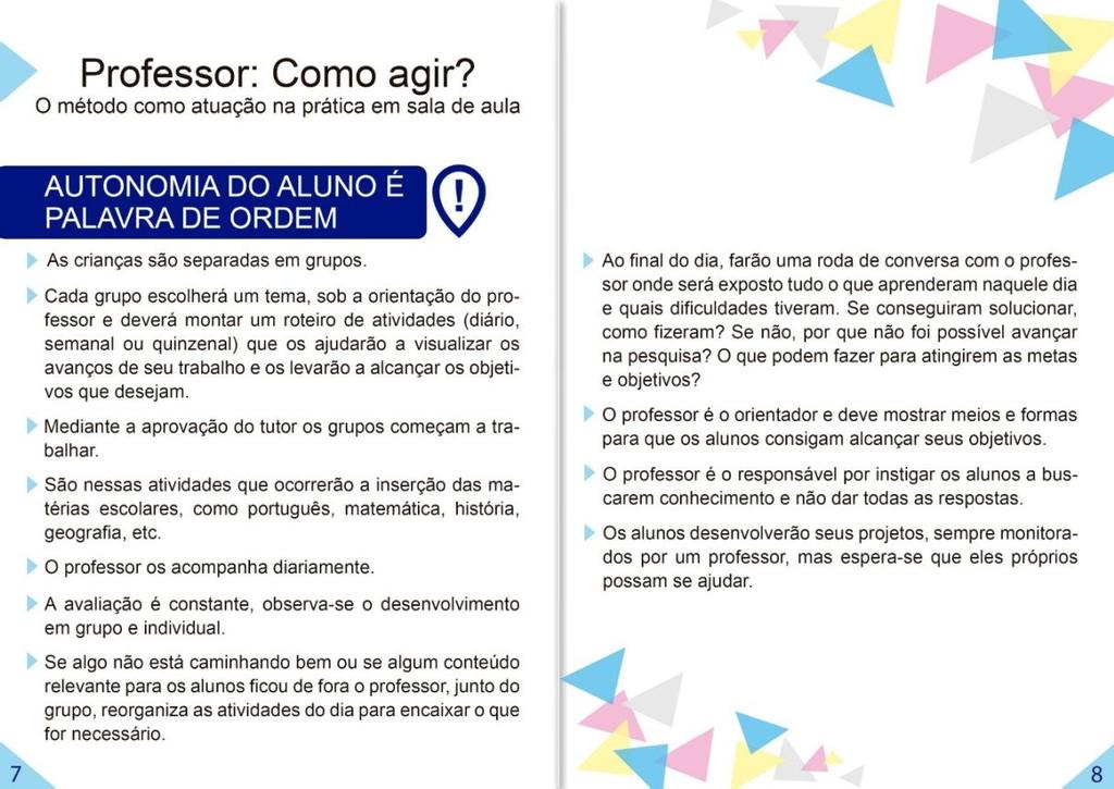 CONCLUSÕES Figura 2 Páginas 7 e 8 do Guia de Orientação de Professores, elaborado pelas autoras.