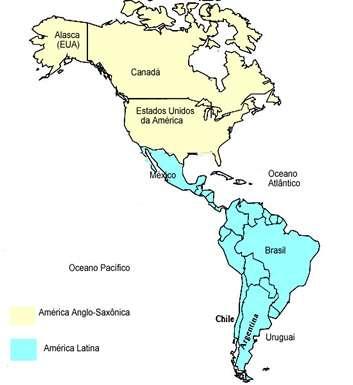 AMÉRICA ANGLO-SAXÔNICA Formada pelos Estados Unidos e pelo Canadá, países mais desenvolvidos.