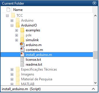 34 Figura 3.4 - Instalação do script. Fonte: Própria. Após esta etapa, o IDE do Arduino deve ser aberto a fim de compilar um outro programa contido no arquivo baixado.