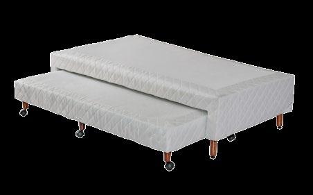 Linha Cama Box Linha Bicama Estrutura: madeira tratada de eucalipto e eucatex : Sintel Linum Suede liso Suede estampado marrom Suede estampado bege Corino Linhão (cores variadas) Cantos protetores