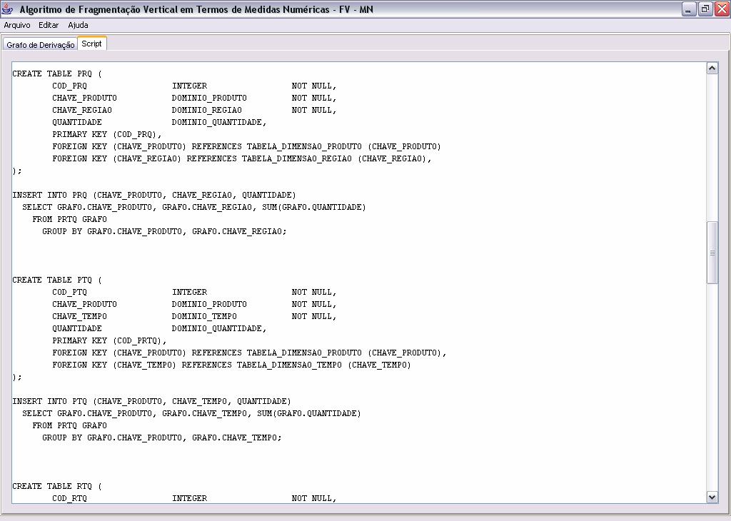 entidade que representa a soma da quantidade em estoque agregado por região e tempo. Figura 13 - GUI do script dos vértices agregados pelo algoritmo FV-MN 4.5.