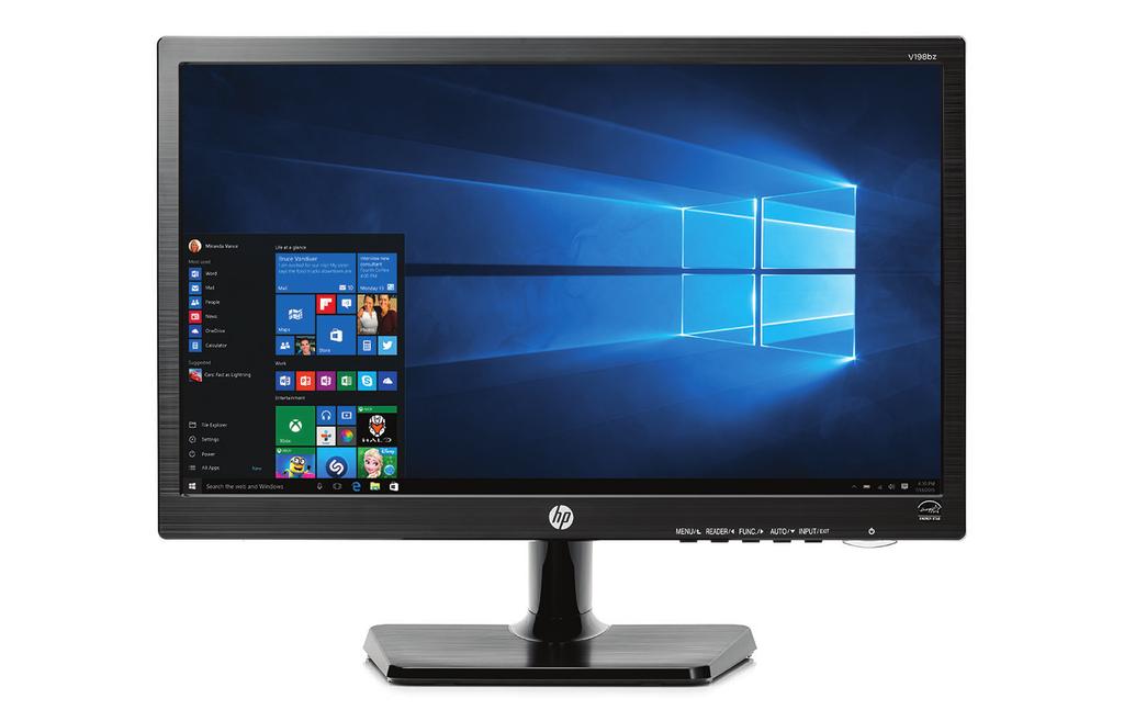 Folheto de especificações Monitor HP V198bz G2 de 18,5 polegadas Tenha recursos de apresentação de alta qualidade graças ao monitor HP V198bz G2 de 18,5 polegadas, um monitor