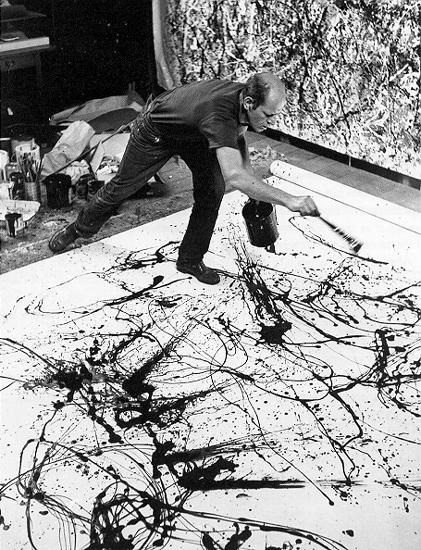 Pollock e o suprematismo russo sustentam que o ato de pintar, a relação com o suporte é justamente o que fundamenta a fotografia.