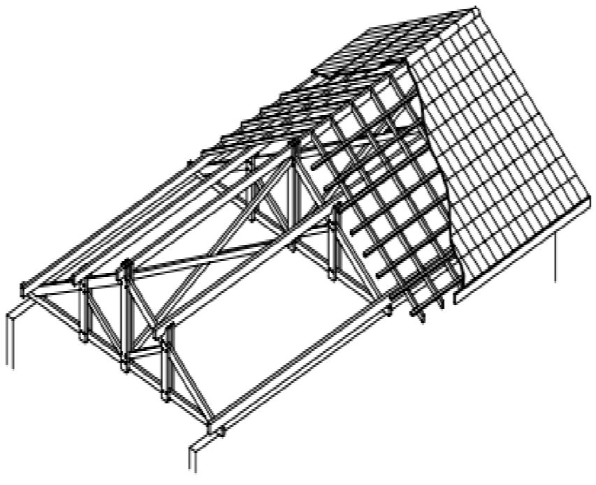 Figura 3 - Sistema estrutural de treliças convencional Fonte: Partel (2000, p. 10). 4.2.2 Estrutura pré-fabricada A principal característica do sistema de estrutura pré-fabricada é a utlização das CDE como conector.