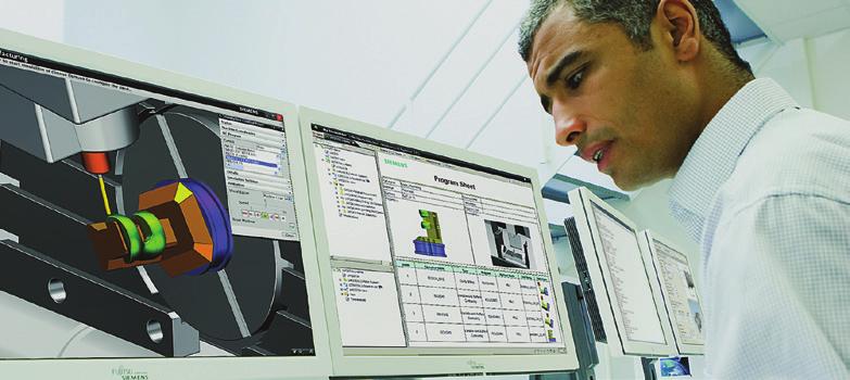 NX para manufatura Um único sistema para engenharia de manufatura O NX oferece um conjunto completo de recursos de programação NC (controle numérico) em um único sistema CAM, além de um conjunto