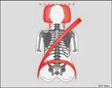 110 Assentos e porta-objectos Encostos de cabeça Ajuste correcto dos encostos de cabeça Os encostos de cabeça correctamente ajustados são um importante componente da protecção dos ocupantes e podem