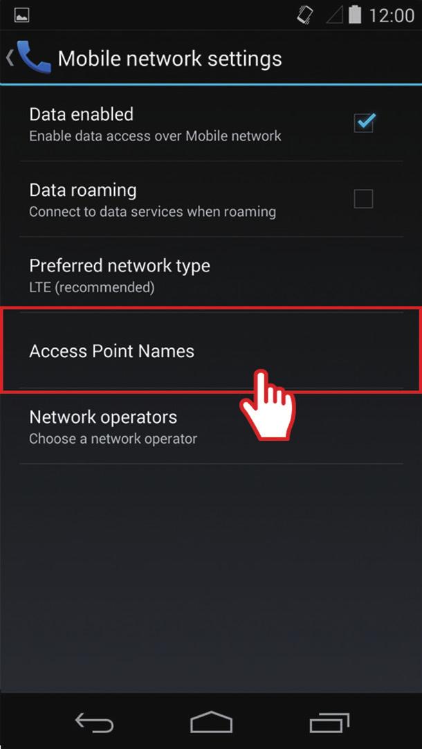 4 Acesse Redes sem fio e outras ou Mais redes, em seguida acesse Redes móveis.