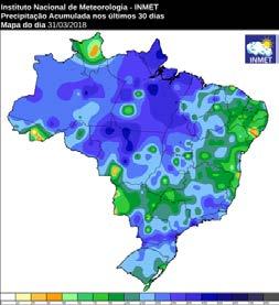 Na Região Sul, as chuvas ficaram acima da média na maioria das localidades (Figura 1).