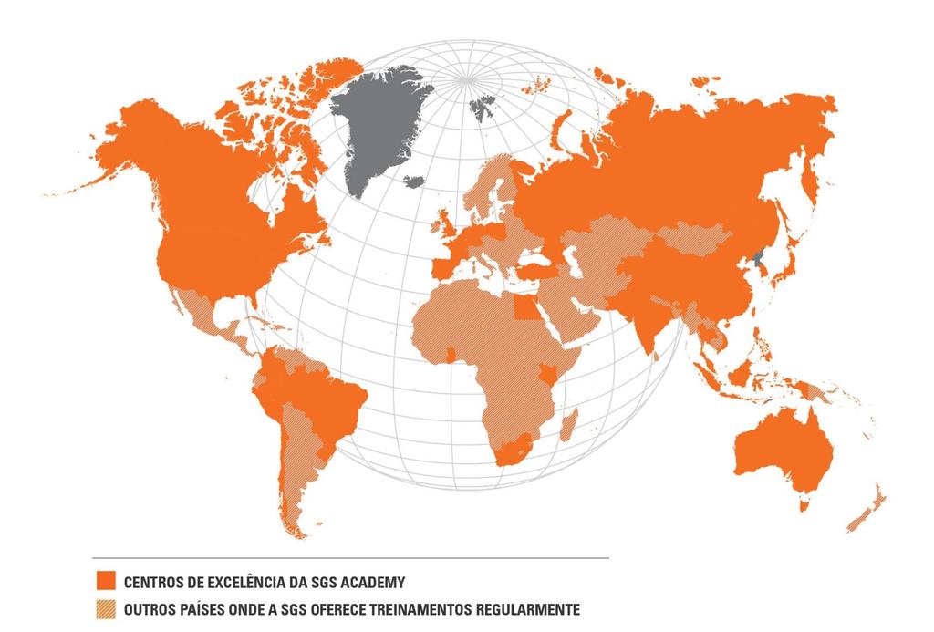 SGS ACADEMY PELO MUNDO Centros de Excelência Austrália, Bélgica, Brasil, Canadá,Chile,