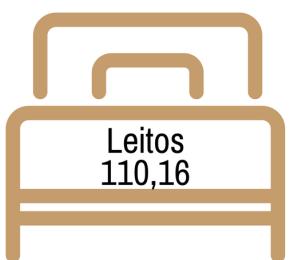 Quantidade média de leitos Considerando a relação entre a classificação do meio de hospedagem com o número de leitos, os hotéis são os que apresentam a maior média, com 136,9.