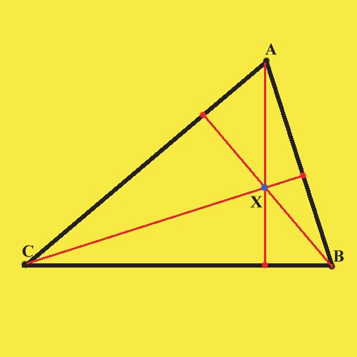 .. As alturas de um triângulo intersectam-se num único ponto (chamado o ortocentro do triângulo. Dem.