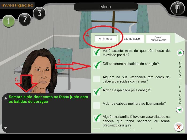 Jogos Sérios para Atenção Primária SimDeCS Simula uma consulta