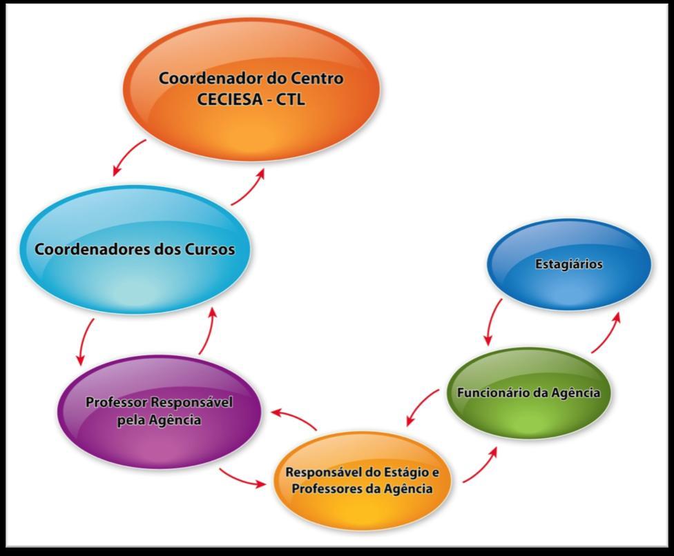 Para que o relacionamento interno seja padronizado e harmonioso, uma hierarquia é adotada dentro da In. Ela apresenta como devem ser os ciclos de comunicação dentro da agência.