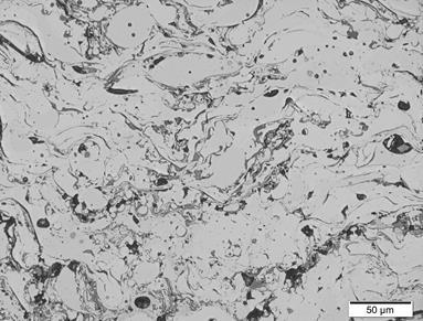 Para cada microscopia, pode-se considerar que a parte mais escura é o baquelite, a parte mais clara é o substrato do material, a parte intermediária entre o baquelite e o substrato é o revestimento a
