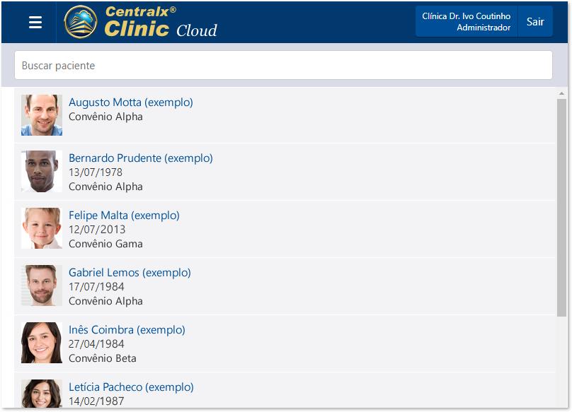 Centralx Clinic Cloud Acesso online às agendas e prontuários da clínica 3.
