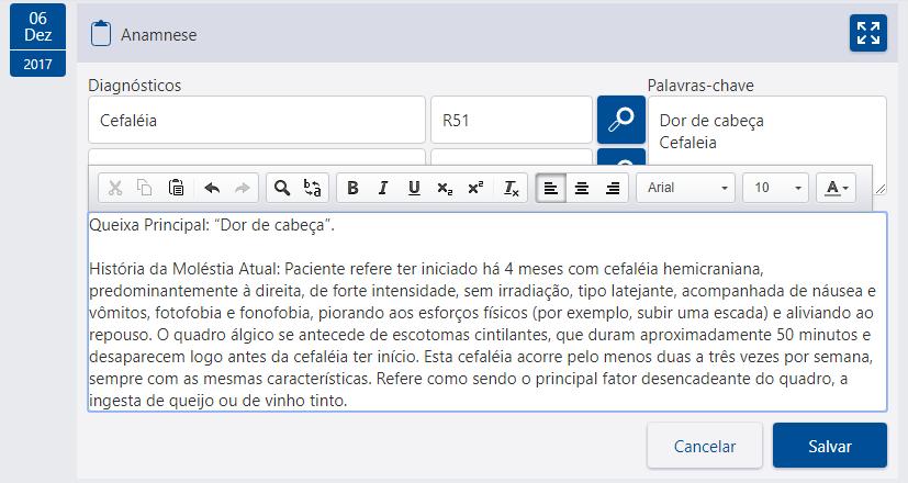 Centralx Clinic Cloud Acesso online às agendas e prontuários da clínica 1 - Anamnese: a ficha deve ser preenchida da mesma forma que no