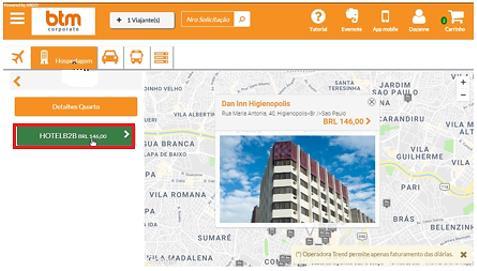 RESERVA DE HOSPEDAGEM Desça a barra de rolagem e selecione o hotel, na menor tarifa disponível, de acordo com sua necessidade de viagem.