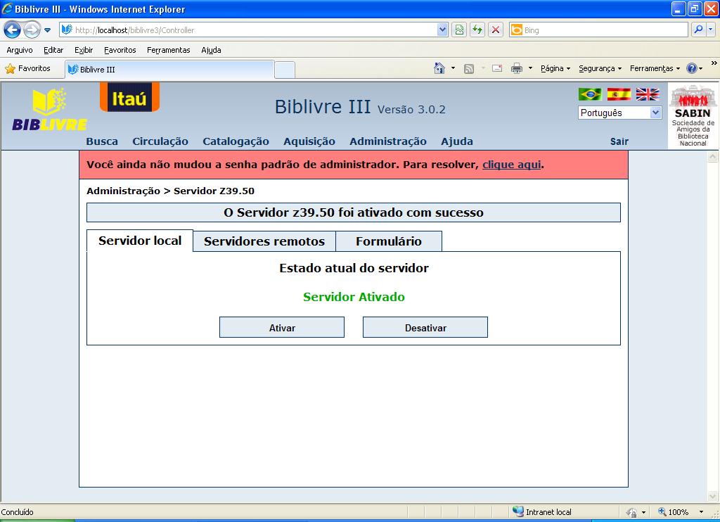 94 FIGURA 4 Software Biblivre - Configuração Protocolo z39.50 Software Protégé: é um software para edição de Ontologias, que é um recurso utilizado em aplicações baseadas em Web Semântica.