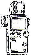 FLASHMETER L-308 B II ( LD ) Leitura digital, mede luz ambiente e flash, incidente e refletida. Precisão de 1/10 f stop. ISO 3 a 8000. Usa uma bateria 1,5V AA.