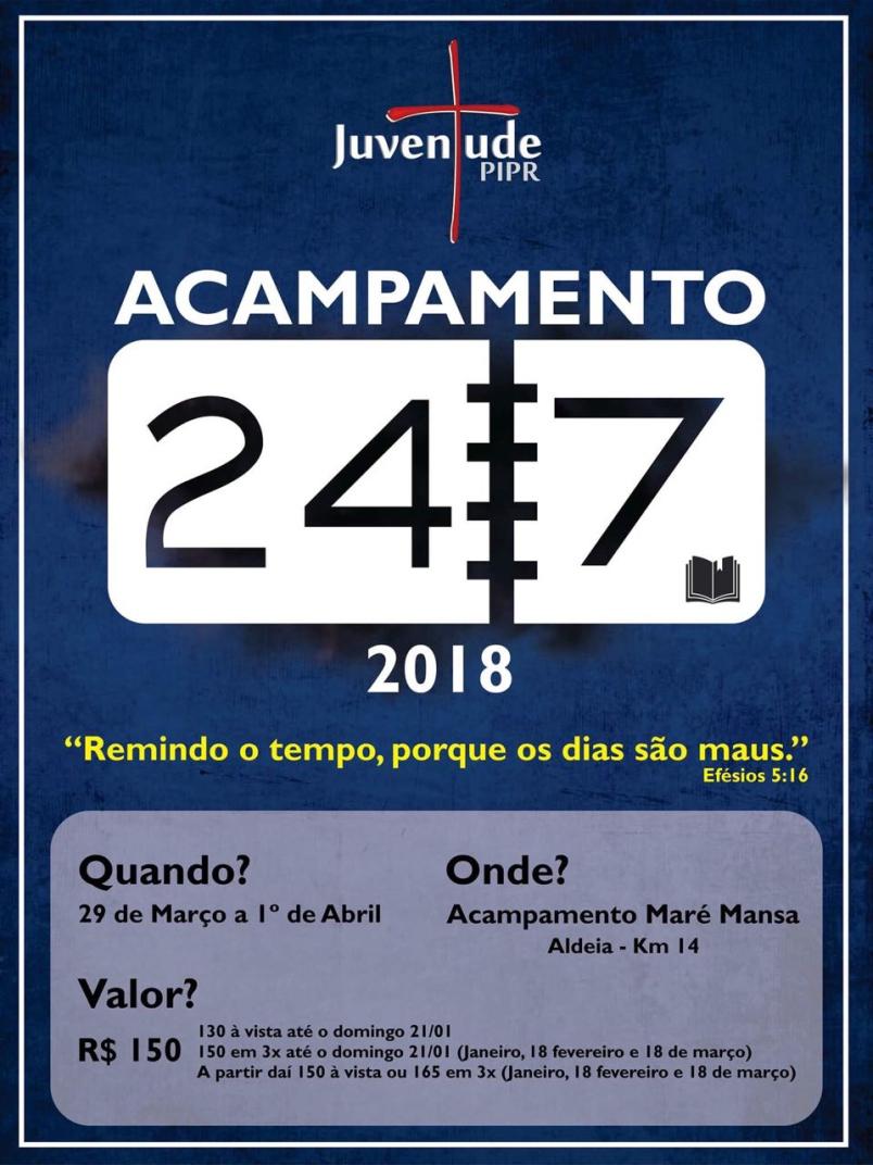 ACAMPAMENTO JUVENTUDE PIPR PLANO DE LEITURA BÍBLICA SEMANAL 21/1 Dia do Senhor 3 Dia Noite Família 22/1 Segunda-feira Gn 28-29 Mc 11 Sl 11 23/1 Terça-feira Gn 30-31 Mc 12 Sl 145:1-7 24/1 Quarta-feira