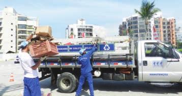 Para agilizar os serviços de separação dos resíduos, a AssociAção dos Amigos da RivieRA reforçou também a equipe de funcionários nos serviços de coleta de reciclagem e triagem.