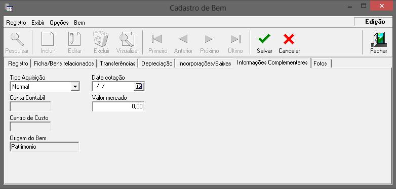 9.6 Aba Informações Complementares Permite informar se o tipo de