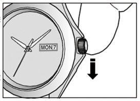 Mola principal Este relógio funciona usando a energia da mola principal. Uma vez dada uma corda completa à mola principal, ele funciona aproximadamente 40 horas.