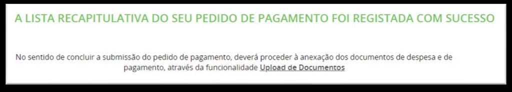 Caso existam problemas com alguns dados, irá aparecer uma informação no topo da página.